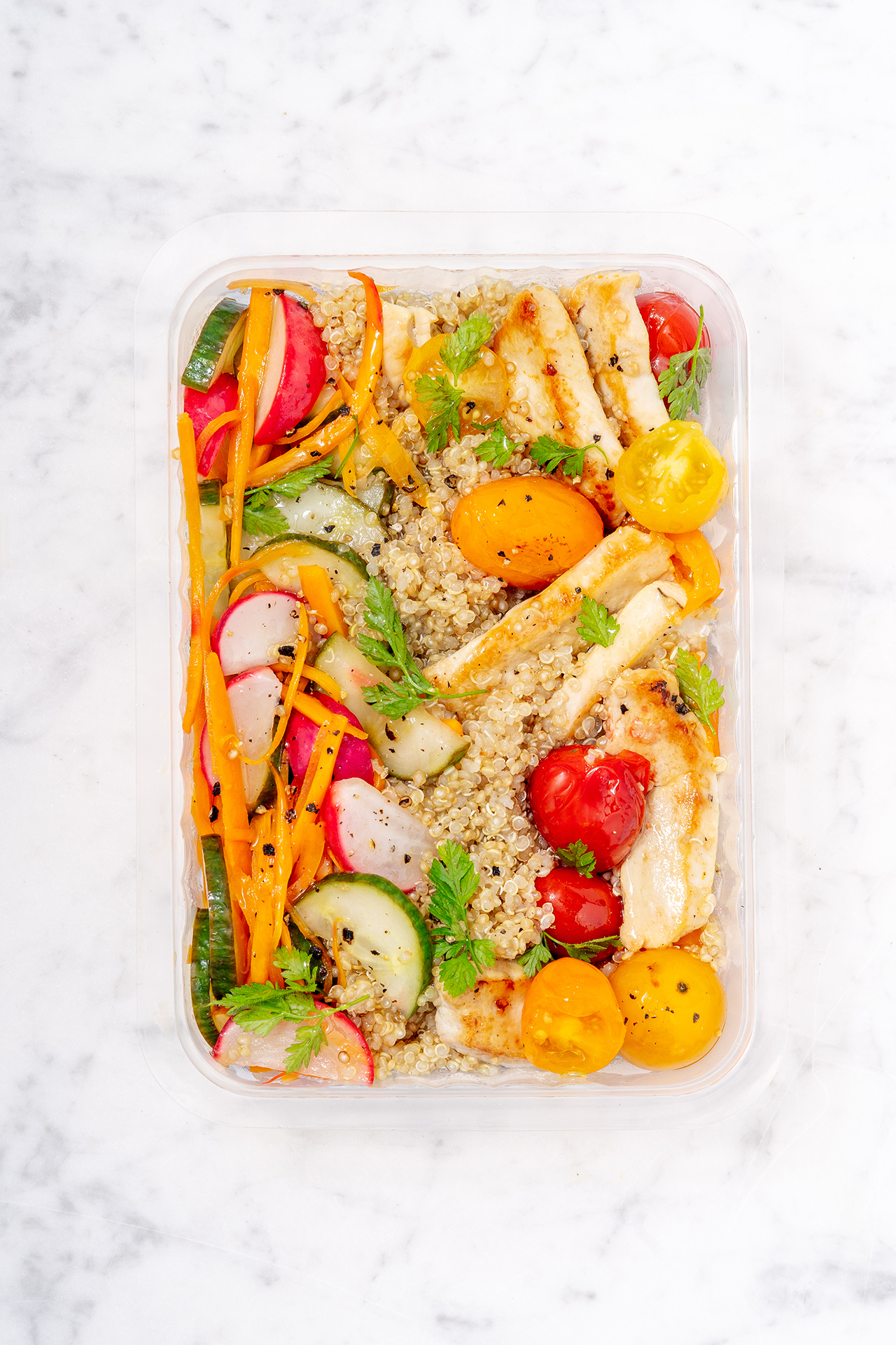 Poêlée de légumes au poulet & quinoa